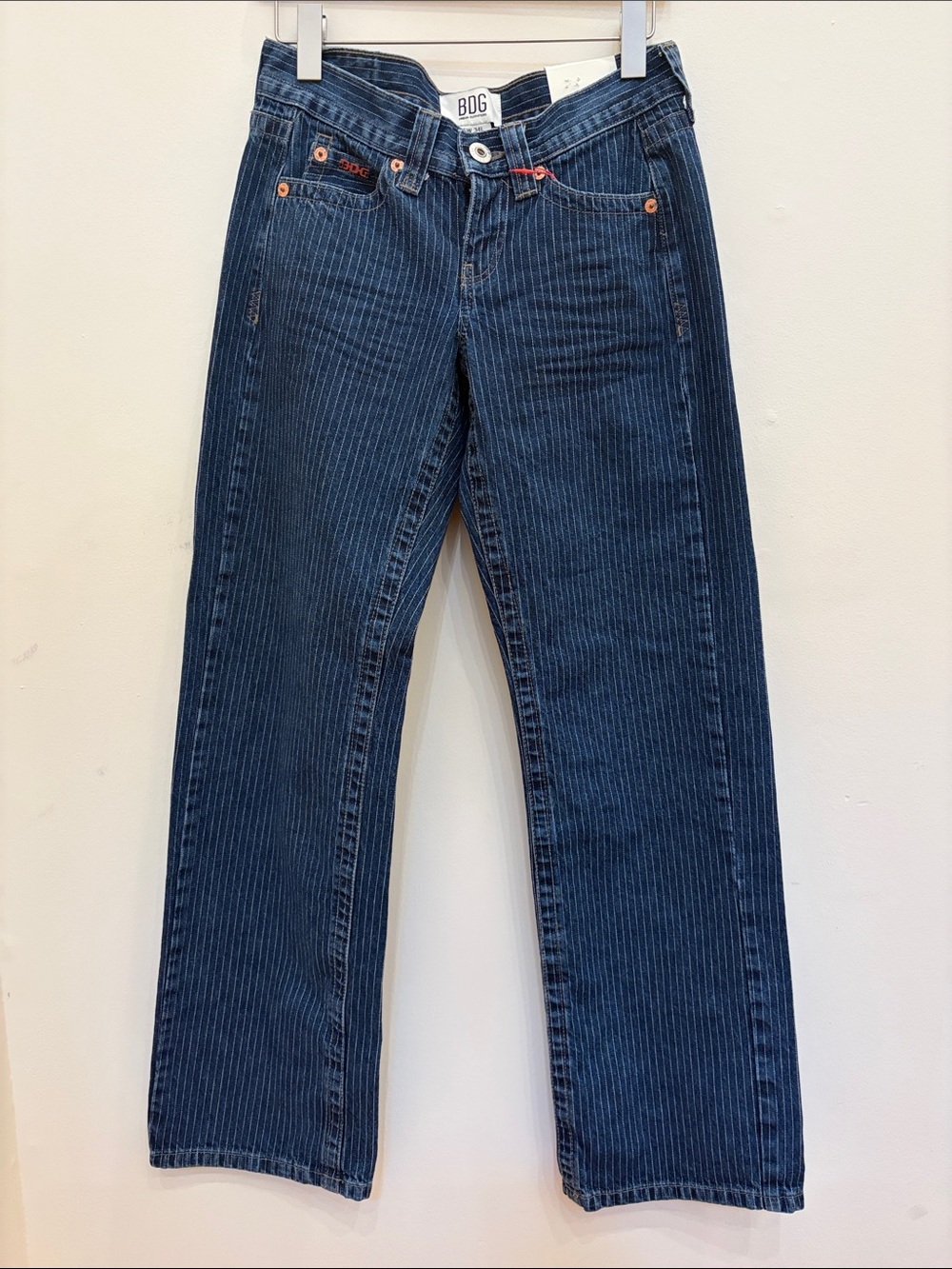 BDG Navy Pinstripe Straight-Leg Jeans